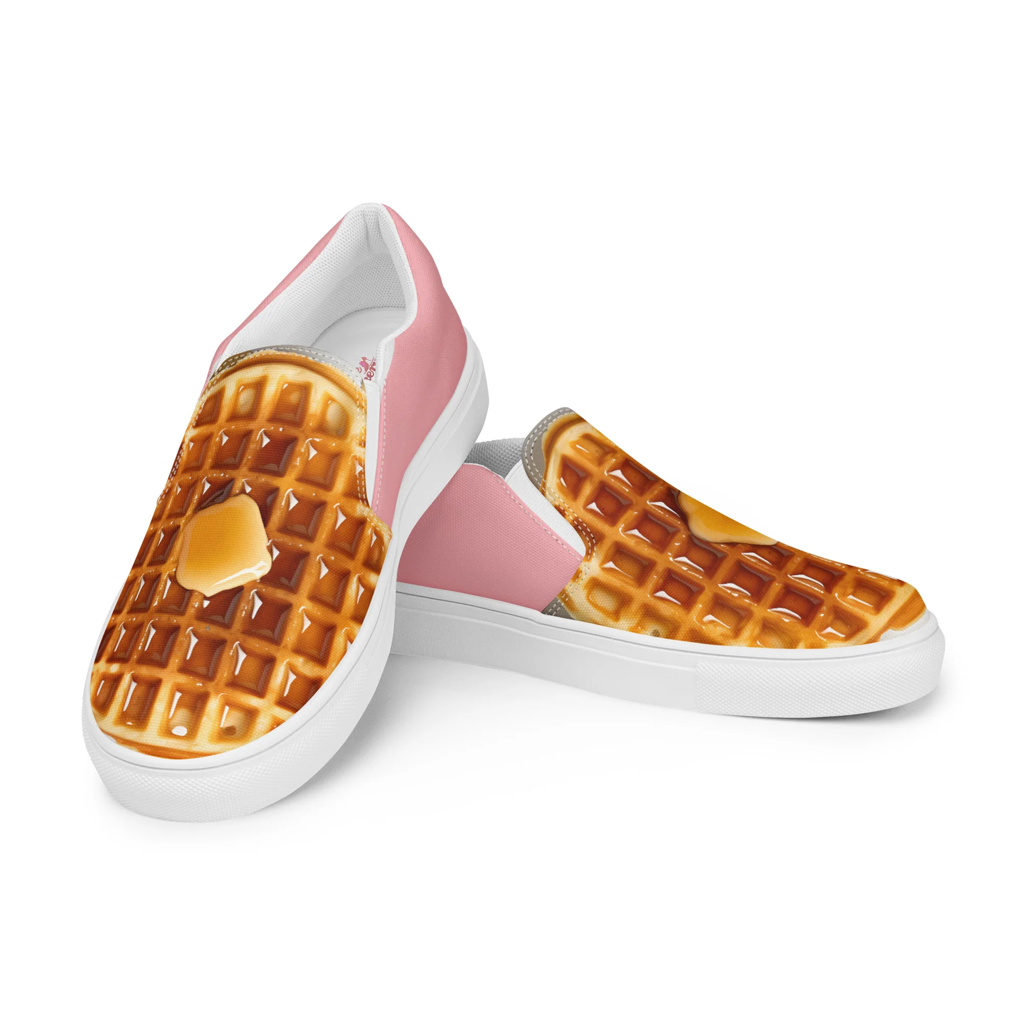 Waffle Women’s slip-on canvas shoes-Pink - Image 6
